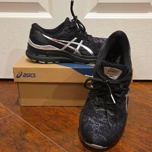 ASICS Gel-Kayano 28 PLATINUM Black & Silver Athletic Running Shoes